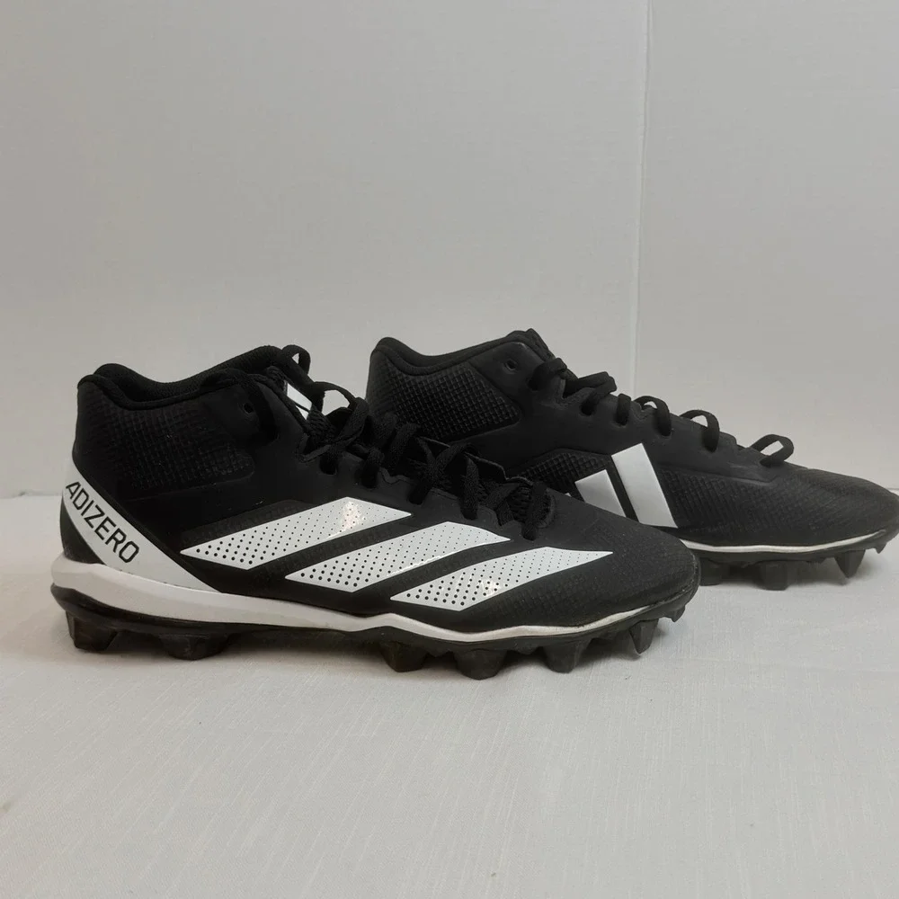Adidas Adizero Football Cleats Mens 12 Black Good Mid Top Spikes IE3992